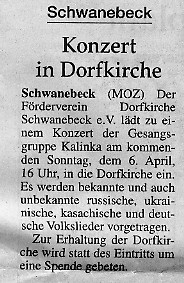 Artikel in der Märkischen Oderzeitung vom 2.4.2008