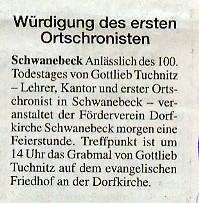 Artikel in der Märkischen Oderzeitung vom 16.4.2009
