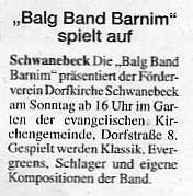 Artikel in der Märkischen Oderzeitung vom 18.6.2009